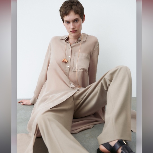 ZARA OVERSIZED SHIRT DRESS - Picture 4 of 7